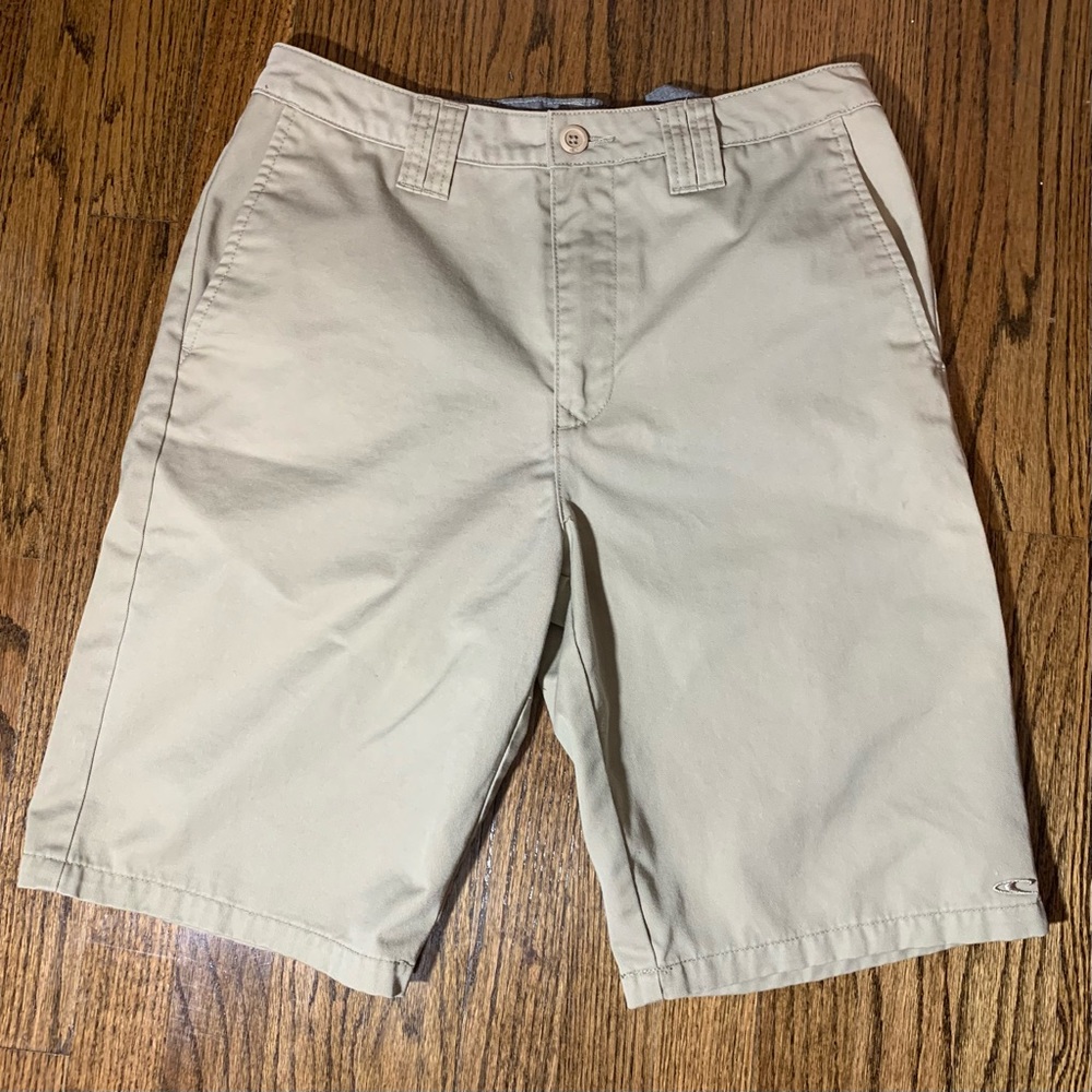Oneill Mens Tan Brown Chino Flat Relaxed Fit Shorts Size 30